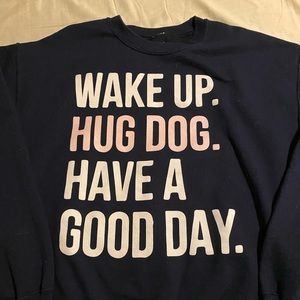 Blue Graphic Crew Neck Sweatshirt